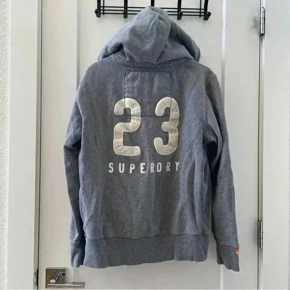 Superdry Classic Union Workwear Supplies Full Zip Hoodie Men Gray Size L